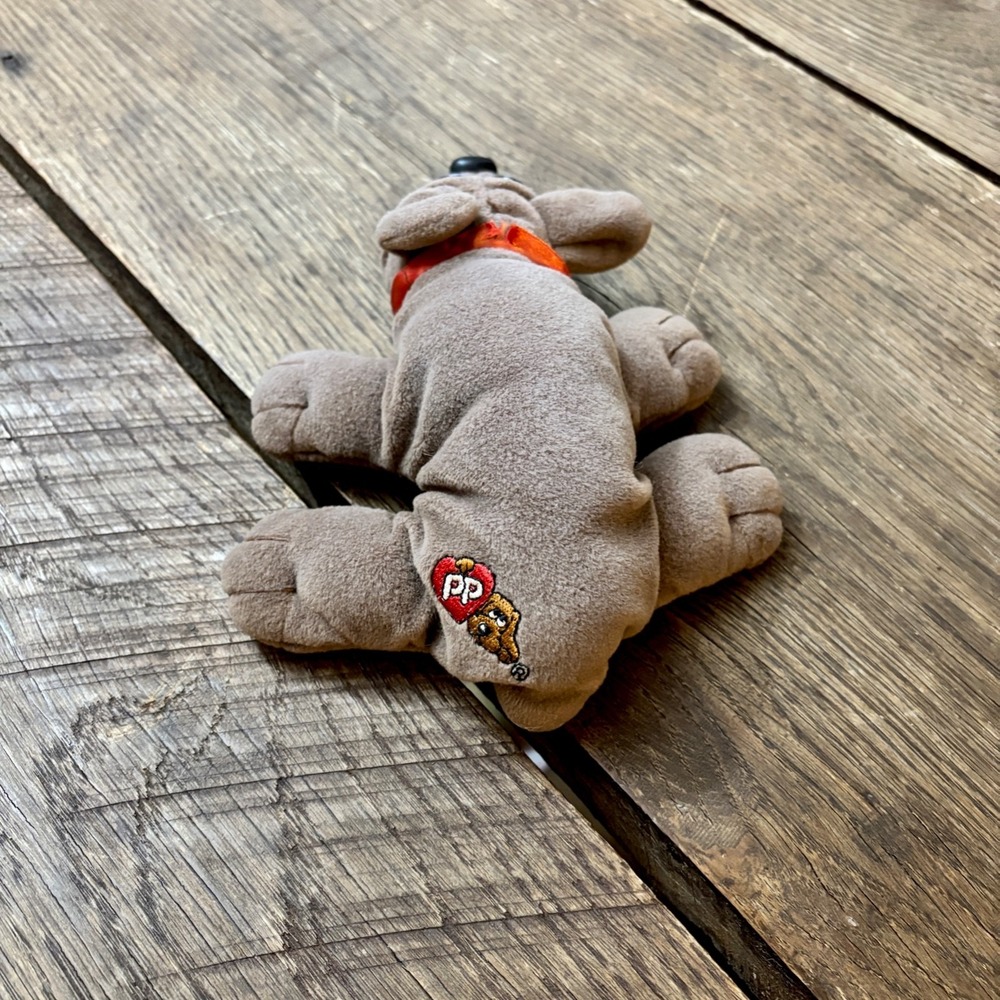 Vintage‎ Pound Puppy Brown Rumple Skin Tonka Plush 1986 Red Collar - Picture 3 of 7